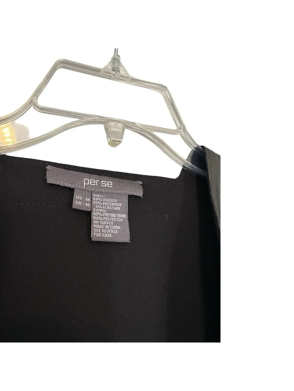 Black Solid Shawl/Wrap Poncho with Leather-like Accent - OS / Medium Per Se